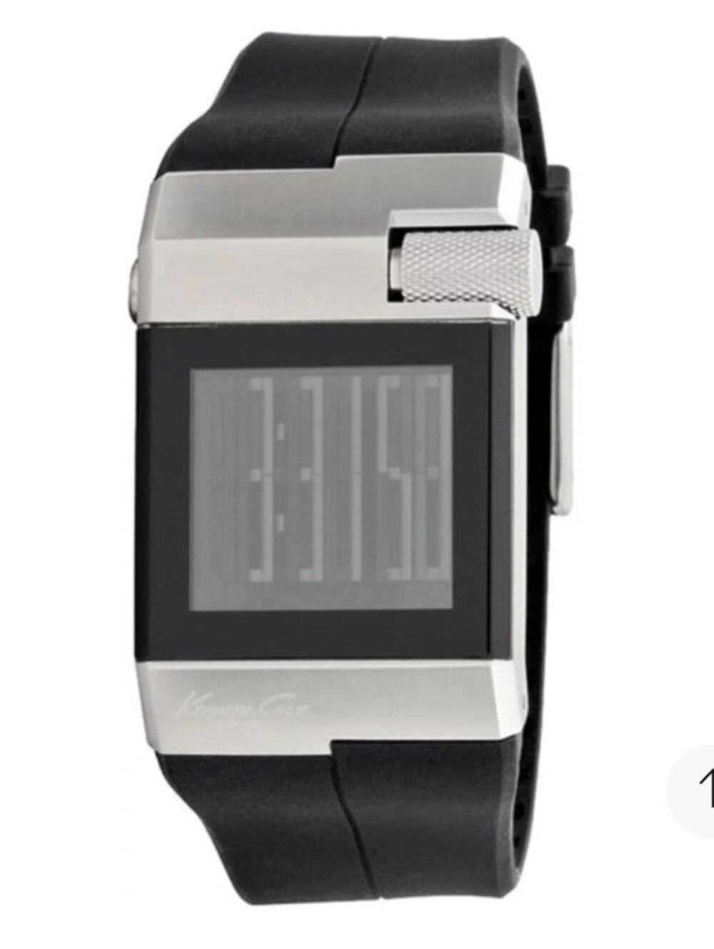 Kenneth Cole Black and Silver Digital Strap Watch